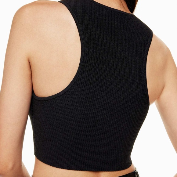 Aritzia Babaton⎜SCULPT KNIT RACER CROPPED TANK⎜BLACK - Picture 2 of 13